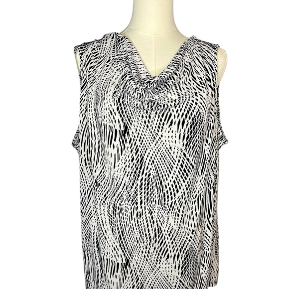 ~ Liz Claiborne Tank Tops for Women Black and White Sleeveless Top Size 1X - Picture 1 of 8